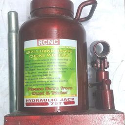 cnc RCNC ® Hydraulic Bottle Jack with Safety Nut for Lifting 75Ton | Portable | Leak-Proof | Heavy Base | Lifting Range: 280-405 mm| Don't Combine Multiple Jacks in 1 Order Label image 1
