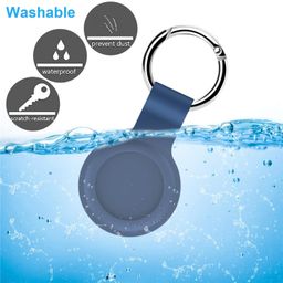 SQUIF Airtag Silicone Case Protective Cover for Airtag Case Locator Tracker Anti-Lost Device Keychain Protection (Red) image 4