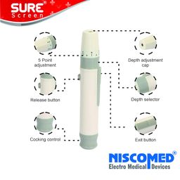 NISCOMED Sure screen Accurate Digital Glucose Blood Sugar Testing Machine with 25 Strips Glucometer (White & Grey) image 4
