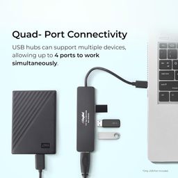 digitek Digitek® (DUH 004 PRO) 4-in-1 Type C USB Hub 3.0 with Type C to USB A Connector, High-Speed 5Gbps Data Transfer, Quad USB A Ports, Compatible with PC, MacBook, iMac, Mac Mini, XPS, Flash Drives & More image 4