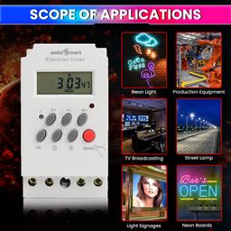 amiciSmart Digital Programmable Timer Switch Relay | 28 ON/Off Schedules | 7-Day Cycle | DIN Rail Mounted | 25A 220V AC for Automation image 4