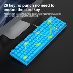 AULA S2022 Mechanical Wired Gaming Keyboard | Rainbow LED Backlit with Num Lock for Windows PC | 4 Kind of Rainbow Backlight Gaming Keyboard (Blue) image 5