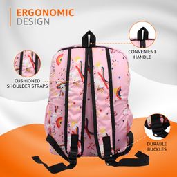 amazon basics Lightweight Backpack (Abstract Print) | Durable Polyester, Lightweight & Comfortable | Stylish Design with Organized Storage | Perfect for School image 4