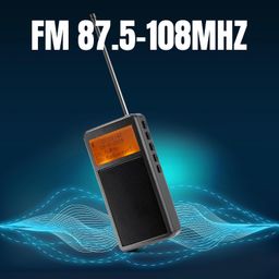 raddy RF205 Portable FM Radio, Pocket Mini Radio with BT 5.3 Connection, FM-to-BT Signal Output, MP3 Music Player Speaker Battery Operated, Type-C Charging, Alarm Clock, Grey image 2