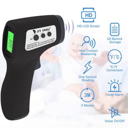 dr vaku DR VAKU® Digital Thermometer For Fever Non-Contact Laser Infrared Forehead Thermometer Temperature Gun Accurate Reading with Large Display [Battery Included] - Black image 4
