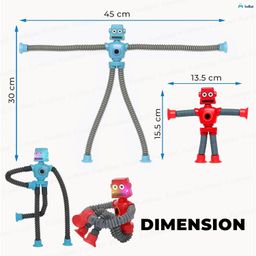 FunBlast Flexible Fighting Robots Toy with Light - Pack of 2; Interactive Toy Set with Bendable Arms & Suction Feet - Fun Battling Game for Kids & Adults (Blue-Red) image 2