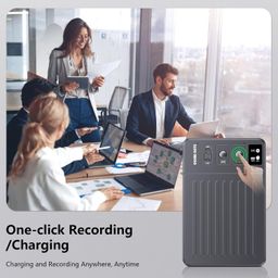 clicobyte AI Voice Recorder, Voice Recorder with No Fee for Transcribe & Summarize, Empowered by ChatGPT, APP Control, Support 107 Languages, 64GB Memory, Digital Voice Recorder for Meetings, Calls, Dark Grey image 3