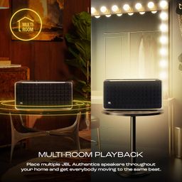 JBL Authentics 500, Dolby Atmos Smart Home Speaker Built-in WiFi and Music Streaming, Voice Assist and Bluetooth Connectivity, Automatic Calibration, Compatible with Google Home & Alexa, Retro Design image 3