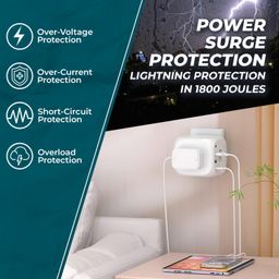 EMBOX Multi Plug Socket with Type C Port Individual Switch-Cordless Extension Board with 3 Sockets 2 USB A & 2 USB C Slot (2.4A-Direct Plug)-3 Pin Multiplug with Safety Shutter Protection-2500W image 3