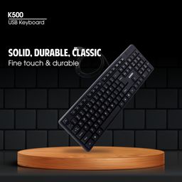 Zebion K500 USB Keyboard, Rugged Heavy-Duty Body, Tested with Over 5 Million Keystrokes,Clicky-Touch Feel, Ergonomic Design Comes with 102 Keys Including Rupee Key (Black) image 4