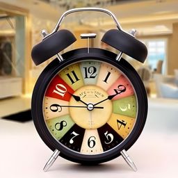 phvilla Table Clock Retro Twin Bell Metal Frame Alarm Clock with Night Backlight Function Super Loud Alarm Clock for Heavy Sleepers Adults,Twin Bell Retro Quartz with Backlight (Black) image 1