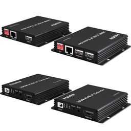 ETZIN 300M IP HDMI KVM Extender over Rj45 cat5e/6 HDMI Ethernet Video Extension Muitlpoint Cascade Extender support via Network Switch image 1