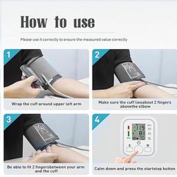 accutrust Digital Blood Pressure Monitor, Upper Arm Cuff, LCD Display with Memory Function, Dual Power Supply, White image 5