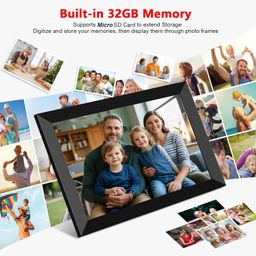 moonka FRAMEO Digital Photo Frame, 10.1 Inch Wi-Fi Digital Picture Frame with 1280x800 IPS Touch Screen, Built-in 32GB Storage, Easy to Share Photos or Videos via Frameo App Auto-Rotate (Black) image 5