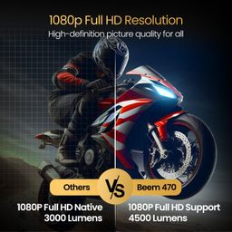 Portronics Beem 470 Smart LED Projector with 1080p Full HD Resolution, Rotatable Design, Built-in Streaming Apps (Netflix, Prime Video, Hotstar), 4500 Lumens, Screen Mirroring, 5 Watt Speaker(Black) image 3