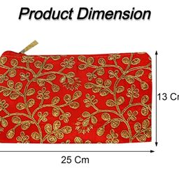 shubhkraft Birthday Party Return Gift in Bulk/Designer Embroidered 2 Zipper Purse for Wedding/Mehandi/Haldi (Pack of 18, Multicolour) image 2