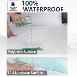 AVI 100% Waterproof & Dustproof Polyester Mattress Protector for King Size Bed Mattress- with Elastic Bands (72" X 78", White) image 3