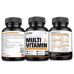 asitis nutrition AS-IT-IS Nutrition ATOM Daily Multivitamin for Men & Women, 60 Capsules | Powerful Blend of 31 Vital Nutrients - Vitamins, Minerals, Herbal extracts & Probiotic for Enhancing Energy, Stamina & immunity| Supports Bone, Skin & Overall Health image 2