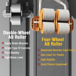 VIPREKHO Ab Roller Wheel with Automatic Rebound Elbow Support Digital Timer & Knee Pads for Abdominal Muscles and Core Strengthening | Pack of 1 image 3