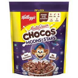 Kellogg's Chocos Moons & Stars, With Whole Grain, Source Of Fibre, High In Calcium & Protein, With 10 Essential Vitamins & Minerals, Breakfast Cereals, 1.2 Kg Pack image 1