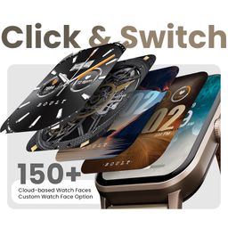 Boult Drift+ Smart Watch 1.85''HD Screen, Bluetooth Calling, IP67, 500 Nits Brightness,150+ Watchfaces, AI Voice Assistant, SpO2 Monitoring, 100+ Sports Mode Smartwatch (Snow Leather) image 5