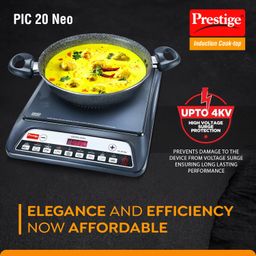 Prestige Pic 20 Neo Induction Cooktop 1600W|Indian Menu Options| Automatic Voltage Regulator| Timer With User Pre-Set, Manual, Black image 2
