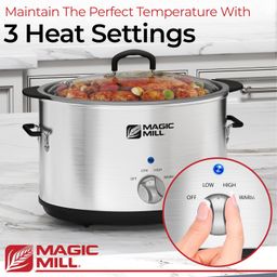 magic mill Magic Mill, Extra Large 10 Litre Metal Searing Pot with Clear Tempered Glass Lid Multipurpose Slow Cooker Lightweight Pot Can Be Placed Safely on the Flame image 3