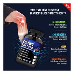 Adorreal Joint Restore 120 capsules Glucosamine Chondroitin and MSM for Cartilage & Joint Support Supplement Extra Strength; Joint and Bone, Mobility and Flexibility image 4