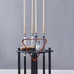 RUP Pool Stick Holder, Solid Wood Holds 8 Cue Sticks, Ball set, Chalk, Triangle, Free Standing Corner Style Black | Ball & Cue Racks (Accesories not included) image 2