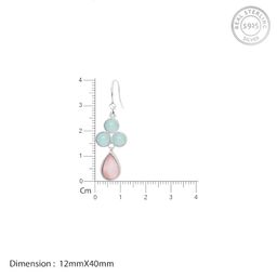 giva 925 SilverDual Tone Chalcedony Flower Drop Earrings | Danglers For Women & Girls | With Certificate of Authenticity and 925 Stamp | 6 Month Warranty* image 4