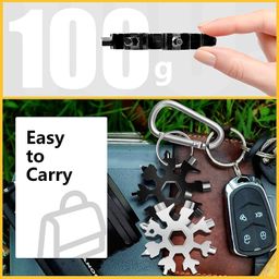 VIYOT 18-in-1 Multi-Tool, High‑Carbon Steel Spanner, Portable Hex Wrench, Allen Wrench, Keychain Screwdriver, Bottle Opener Tool, Outdoor Wrench Multi Hand Tool image 3