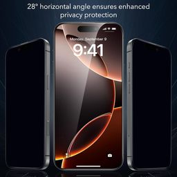 ESR 3 Pack for iPhone 16 Pro Privacy Tempered Glass, Anti-Spy Privacy Screen Guard with Easy Installation Tool, Micro-curved Edges, Screen Protector Case Friendly image 3