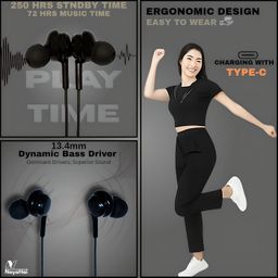 generic Buds Wireless 3 NEO in Ear Bluetooth Neckband with 13.4 Mm Dynamic Bass Boost Driver, Upto 32 Hours Playback,Fast Charge, Ai Enc, 45Ms Low Latency,Ip55 Dust&Water Resistannt&Bluetooth V 5.4 Green image 5