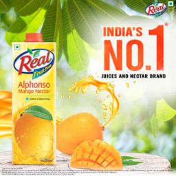 dabur Real Fruit Juice, Alphonso Mango, 1L (Pack of 2) image 2