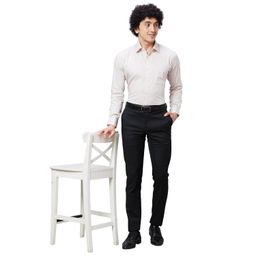 raymond Men's Poly Viscose Blend Structure Pattern Slim Fit Flat Front Formal Trouser image 5