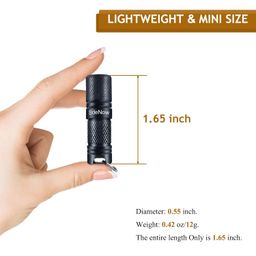SdeNow Mini Flashlight Keychain with Micro USB Rechargeable Tiny Flashlight Brightness can Achieve up to 200 lumens for EDC Torch image 2