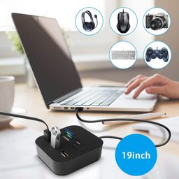 Famous Quality Combo All in One USB Hub 2.0 480Mbps USB Combo Card Reader All in One Multi USB Splitter for MS, M2, SD/MMC, TF Portable for PC Laptop Smart Tv Game and ETS (Multi-Colour) image 3