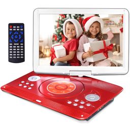 HotHat 16.9 inch Portable DVD Player with 6 Hours 5000mAh Rechargeable Battery, Portable Car DVD Player with 14.1" Large Rotating Screen, image 1