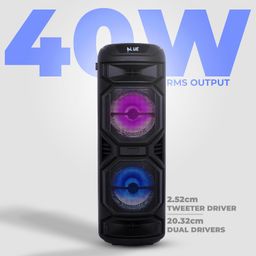 ZEBRONICS Thump 650 Trolley Party Speaker with 40W Output, Bluetooth 5.0, USB, mSD, AUX, FM, TWS, Wireless MIC, Full Panel Light Effect, LED Display, Up to 15h* Backup image 3