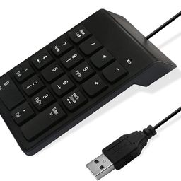 ruhza USB 2.0 Wired Numeric Keypad Slim Mini Number Pad Digital Keyboard 18 Keys Numpad Compatible with iMac/Mac Pro/MacBook/MacBook Air/Pro Laptop PC Notebook Desktop (Black) image 1