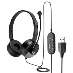 metaind Wired USB Headphone with Noise Cancelling Mic | Perfect for Skype, Zoom Calls & Call Center Headset for PC & Laptop | Model: Meta_MT50 (Black) image 1
