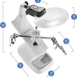 Wagela LED Light Helping Hands Magnifier Soldering Station - 2X 4X USB Lighted Hands with Watch Repair Tools Kit Clamp and Alligator Clips - for Soldering, Assembly, Repair, Modeling,Crafts image 3