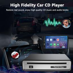 sphktey USB CD Player for Car with USB Port/Aux Port, External Portable Car CD Player for Home/Car/Laptop/Desktop/TV/Computer - Plug & Play CD/DVD Player image 3