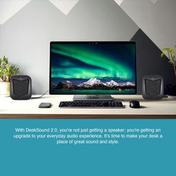 FINGERS DeskSound 2.0 USB Powered Multimedia 2.0 Speakers with Inline Volume Controller and Simple Plug-n-Play (Midnight Black) image 3