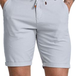 snitch Light Grey Plain Linen Regular Fit Shorts image 1