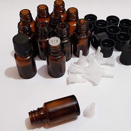 Pure Source India Empty 30 ML Amber Glass Bottle With Leak-Proof Euro Dropper And Cap With Seal, (Set of 24 Pcs) image 1