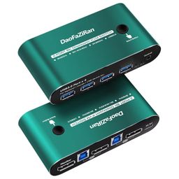 Kvm Switch Displayport 144hz,2 Port KVM Displayport, dp kvm Switch 1 Monitors 2 Computers dp 144hz 1440P 120Hz 144Hz 165Hz 175Hz 240Hz Thunderbolt kvm Switch 144hz USB3.0 FreeSync G-SYNC DaoFaZiRan image 1