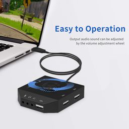Tendak USB Hub with Audio Adapter, Tendak External Sound Card with 3.5mm Headphone Microphone Jack and Volume Control 3 Port USB Hub for Laptop PC HDD Disk image 3