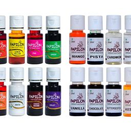 Papilon Combo of assorted Food Essence 10bottles (20ml each) & Gel colours 10 bottles (20gm each) image 1