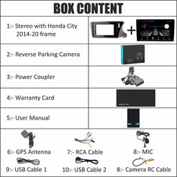 modishombre Modorwy 9Inches Android System for Honda City I-D Tec 2014-2020 with 2GB RAM / 32GB ROM, Gorilla Glasses/Full HD Display/WiFi/GPS/SWC and Rear Parking Camera Frame with Socket… image 4
